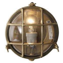 SKOTLAMPE rund-21,5 cm-IP54 Messing