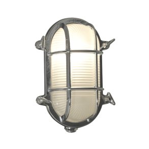 SKOTLAMPE oval-17,5 cm-IP54 Forkromet messing