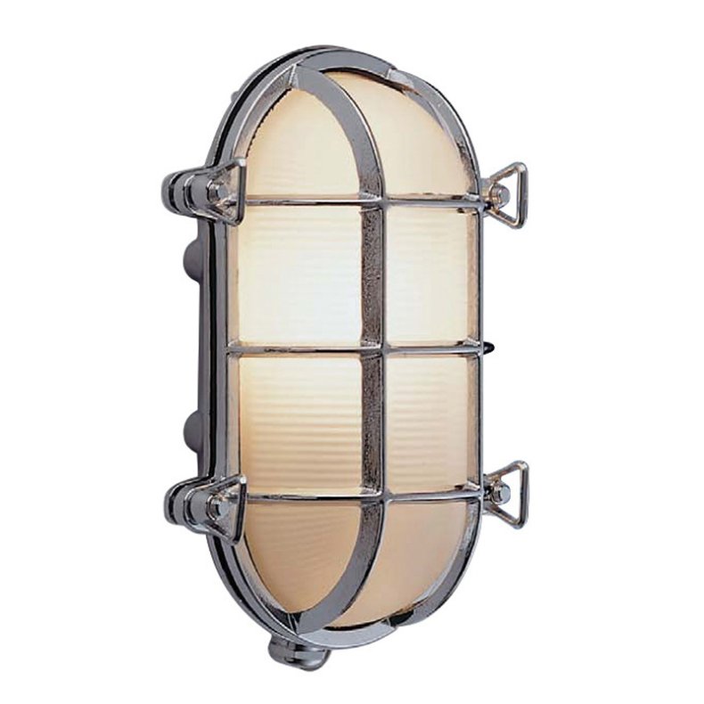 SKOTLAMPE oval-23,5 cm-IP54 Forkromet messing