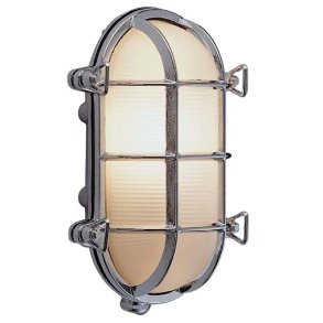 SKOTLAMPE oval-26,5 cm-IP54 Forkromet messing