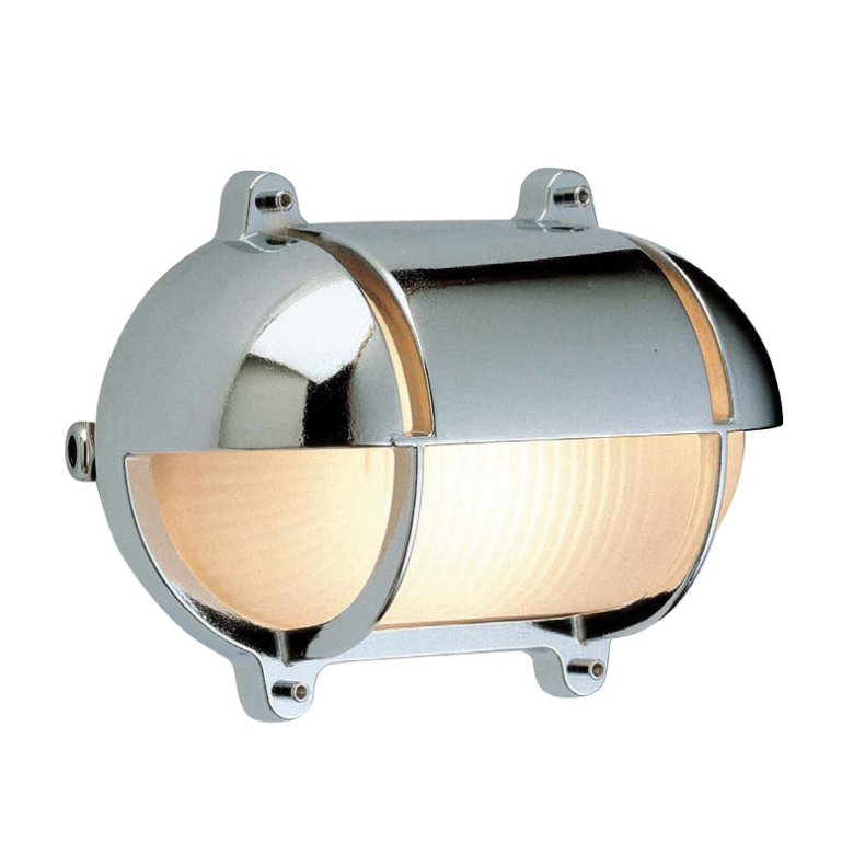 SKOTLAMPE oval-18,2 cm-IP54 Forkromet messing