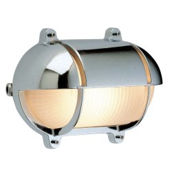 SKOTLAMPE oval-21 cm-IP54 Forkromet messing