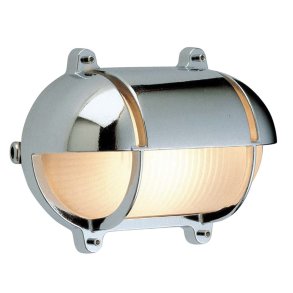 SKOTLAMPE oval-21 cm-IP54 Forkromet messing