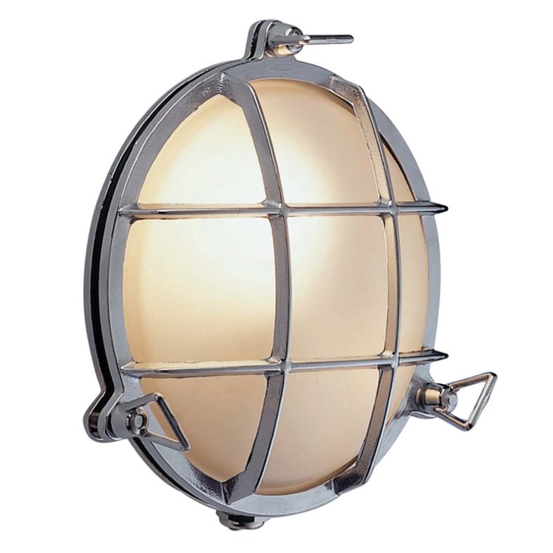 SKOTLAMPE rund-21,5 cm-IP54 Forkromet messing