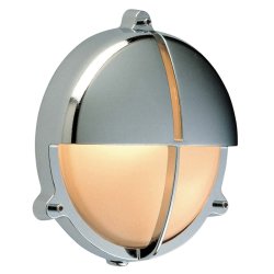 SKOTLAMPE rund-22,6 cm-IP54 Forkromet messing