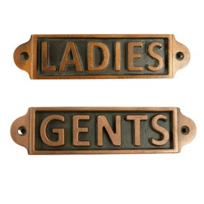 Schild Antik-Look - Ladies-Gents - kupferfarben