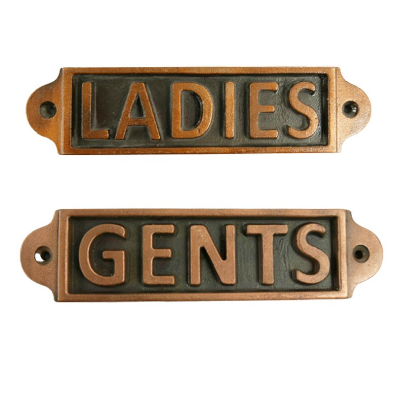 Schild Antik-Look - Ladies-Gents - kupferfarben