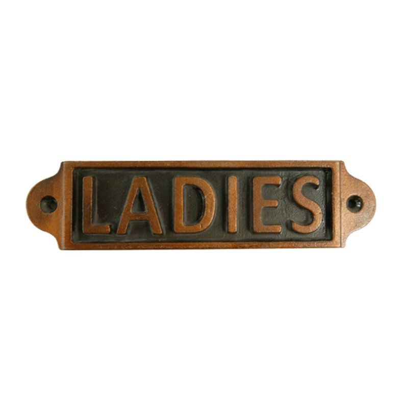 Schild Antik-Look - Damen - kupferfarben