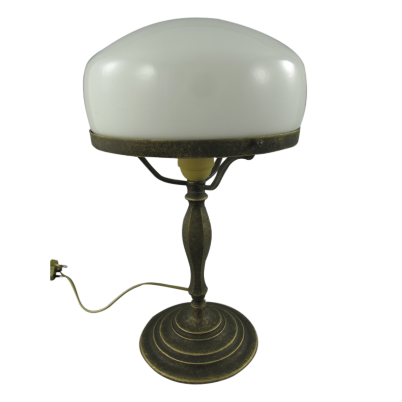 Strindberg lampa - H 37 cm antik mssing - vit