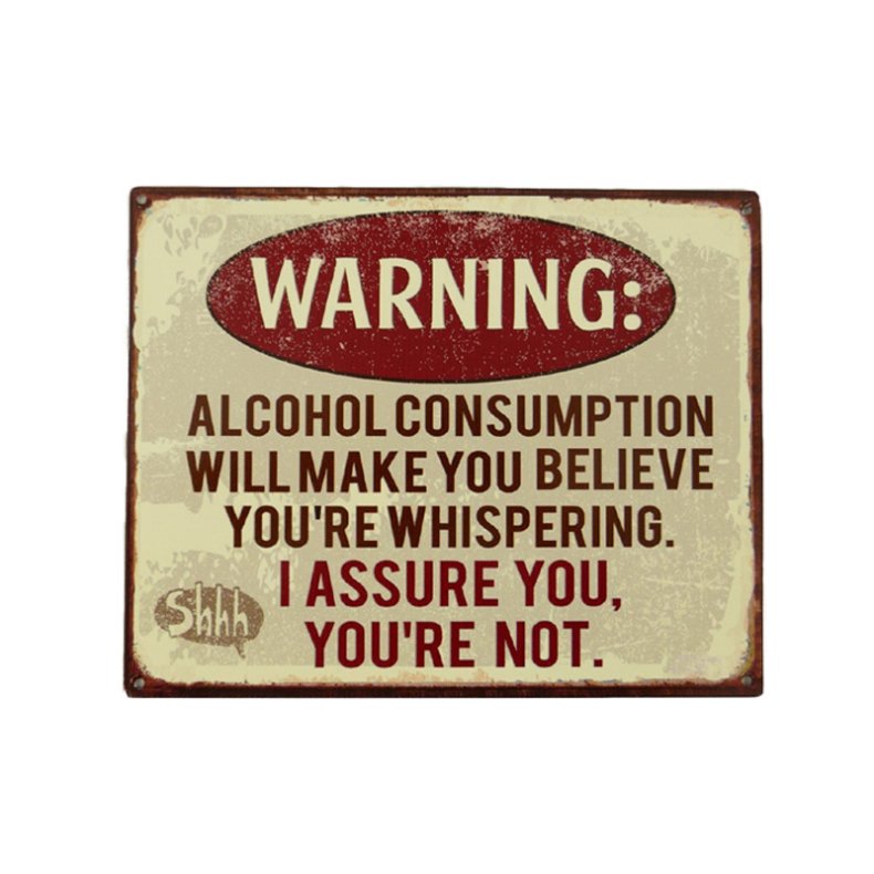Schild Emaille - Warnung - Alkoholkonsum