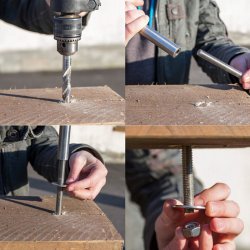 Weathervane bracket - Threaded rod set