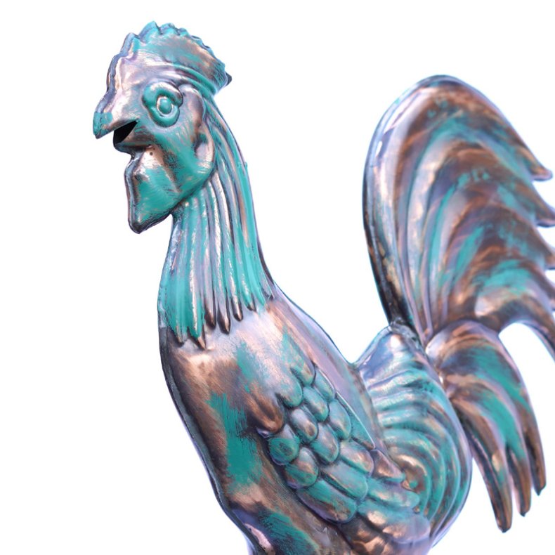 Weathervane - Rooster oxidized 75 x 59 cm