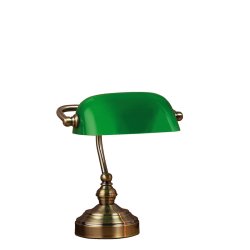 BANKERS - antique brass - green - H 25 cm 