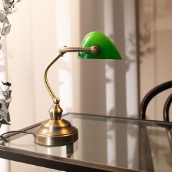 BANKERS - antique brass - green - H 25 cm 