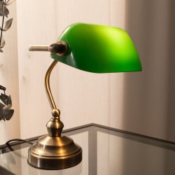 BANKERS - antique brass - green - H 25 cm 