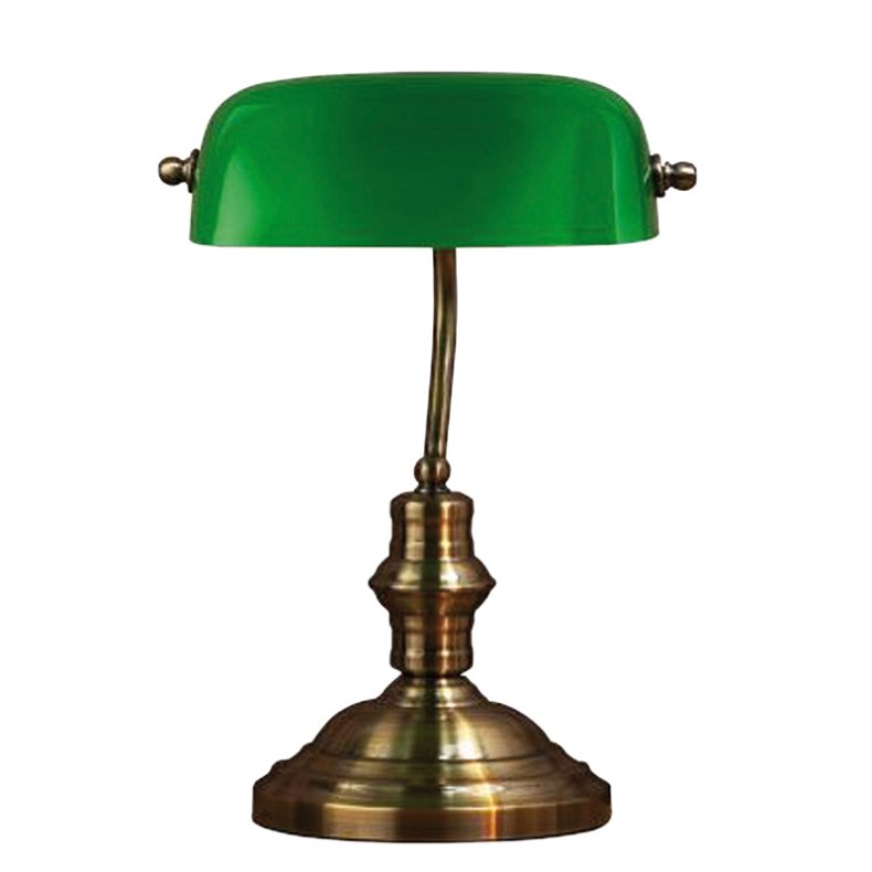 BANKERS - antique brass - green - H 42 cm 