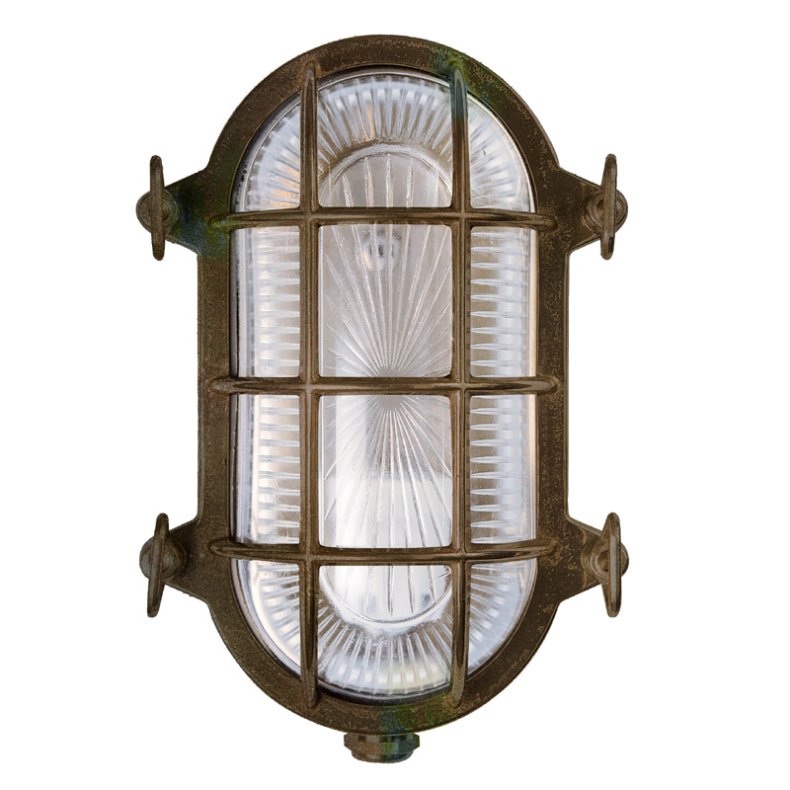 SKOTLAMPE oval-22,5-IP44 Messing  