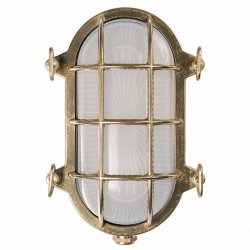 SKOTLAMPE oval-22,5-IP44 Messing  