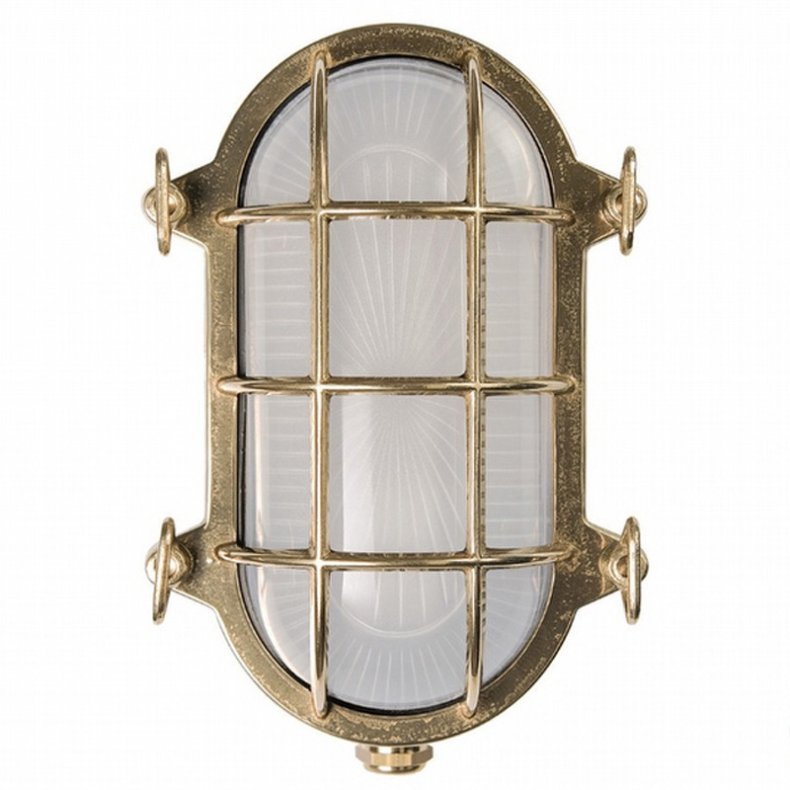 SKOTLAMPE oval-22,5-IP44 Messing  