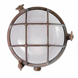 SKOTLAMPE rund-17,5 cm-IP44 Messing