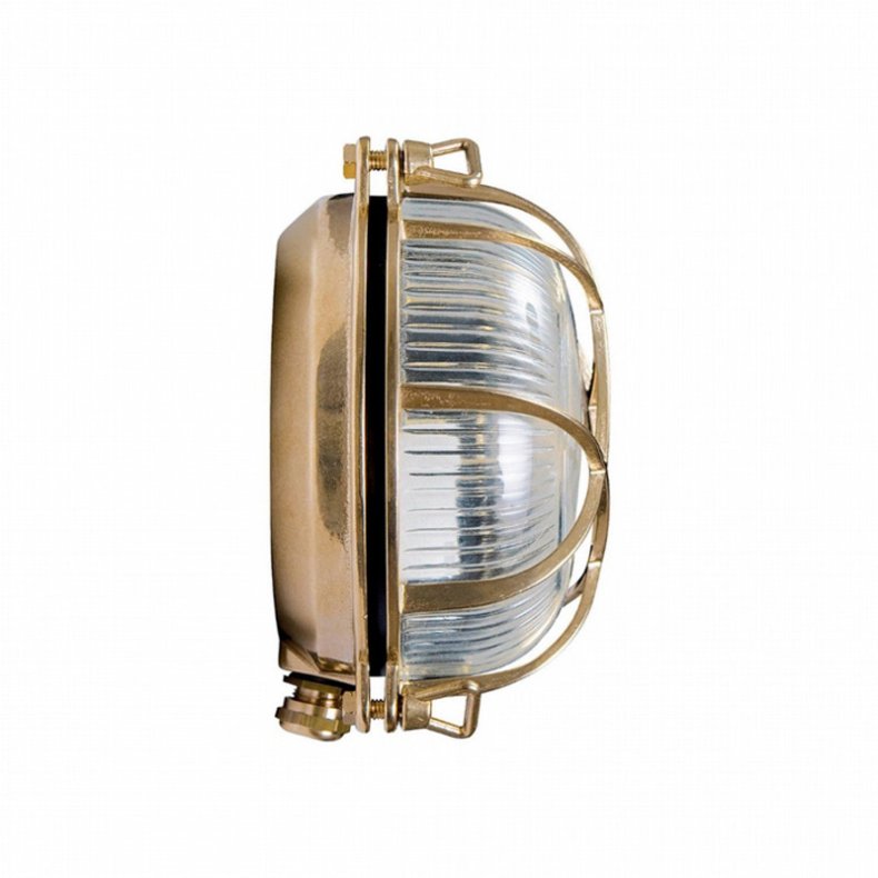 SKOTLAMPE rund-17,5 cm-IP44 Messing