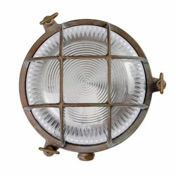 SKOTLAMPE rund-17,5 cm-IP44 Messing