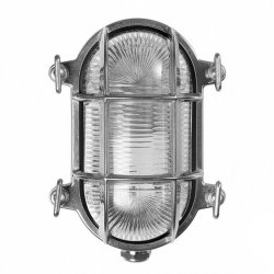 SKOTLAMPE oval-17 cm-IP44 Forkromet messing