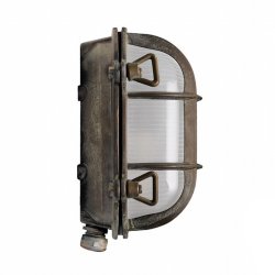 SKOTLAMPE oval-17 cm-IP44 Messing 