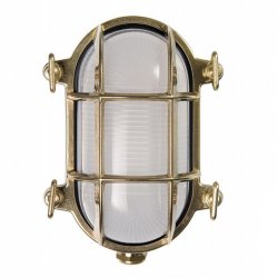 SKOTLAMPE oval-17 cm-IP44 Messing 