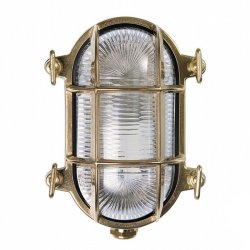 SKOTLAMPE oval-17 cm-IP44 Messing 