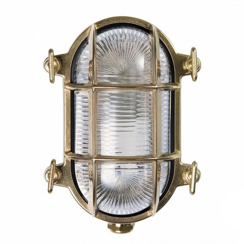 SKOTLAMPE oval-17 cm-IP44 Messing  AR - Kobberoxideret messing