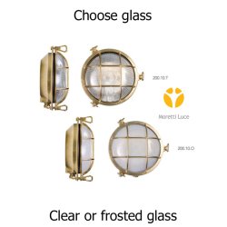 SKOTLAMPE rund-21 cm-IP44 Forkromet messing