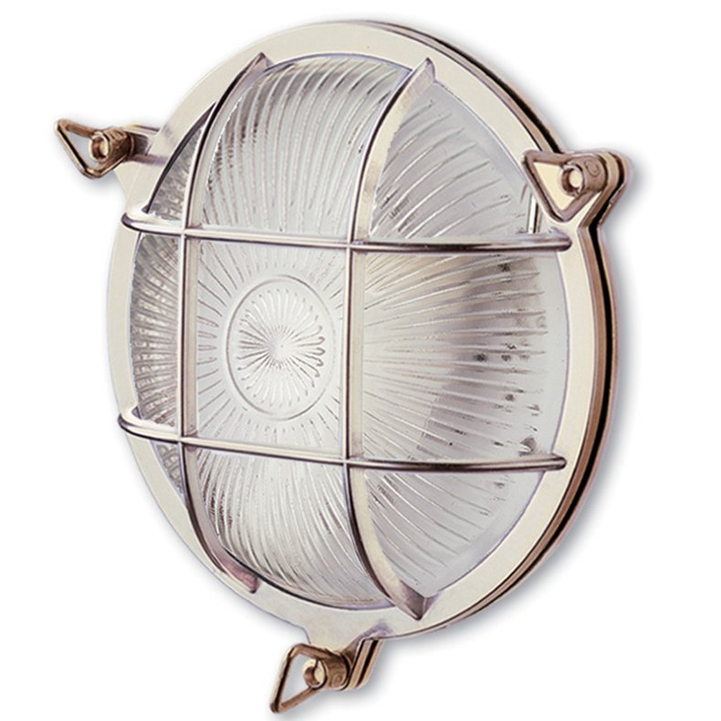 SKOTLAMPE rund-21 cm-IP44 Forkromet messing