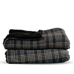 Sherpa throw Ruth - Black 130x170 cm