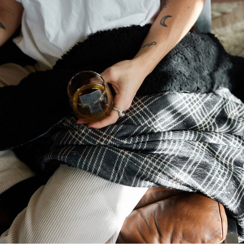 Sherpa throw Ruth - Black 130x170 cm