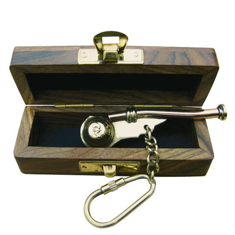 Nyckelring- B�tsmanspipa i tr�l�da