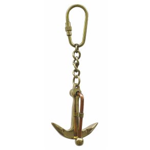 Key ring -Anchor brass/copper 