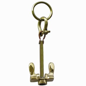 Key ring -Anchor in shackle brass 