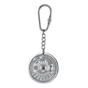 Keychain -Calendar 40 years chrome 