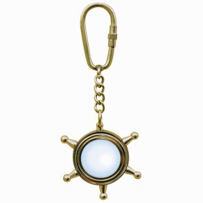 Key ring -ship wheel / magnifying glass 
