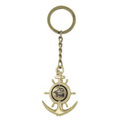 Key ring -Compass in anchor with steering wheel 