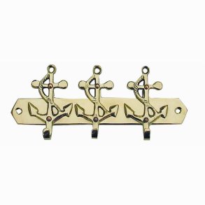 Key hook 3 - Anchor - 16 cm - brass