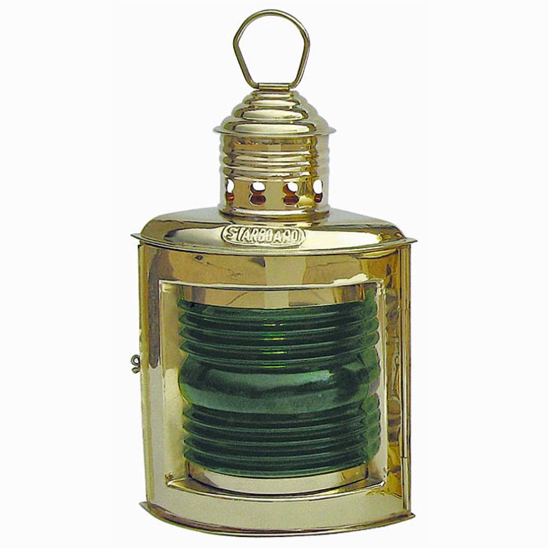 B/S - Steuerbordlampe - Messing poliert - 23 cm 