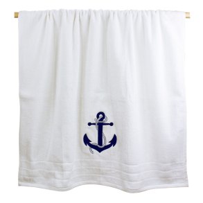 Anchor - white - Towels - 90x150 cm