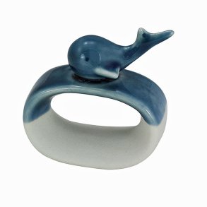 Table decoration napkin ring whale - porcelain 6 x 3 x 6 cm  