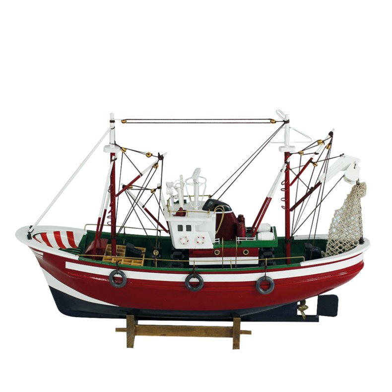 Trawler -L 46 x H 31 rd og hvid