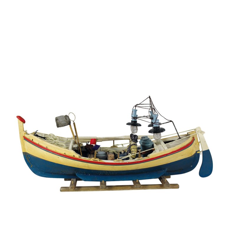 Fiskebt - L 47 x H 22 gul med bl bunn 