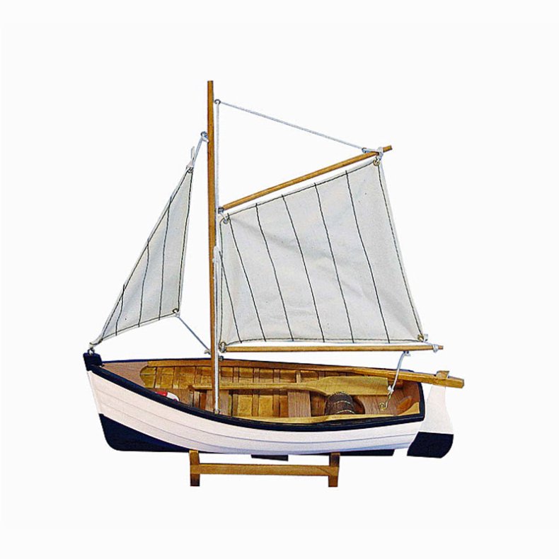 Fiskerbd-L 32 x H 33 hvid med bl bund