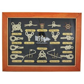 Knot board - wood 40 x 30 x 3,5 in glass and frame