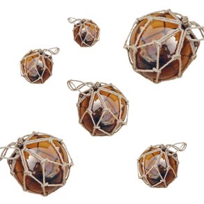 Fishing balls - Amber - 6 pcs. from 5 to 17 cm
